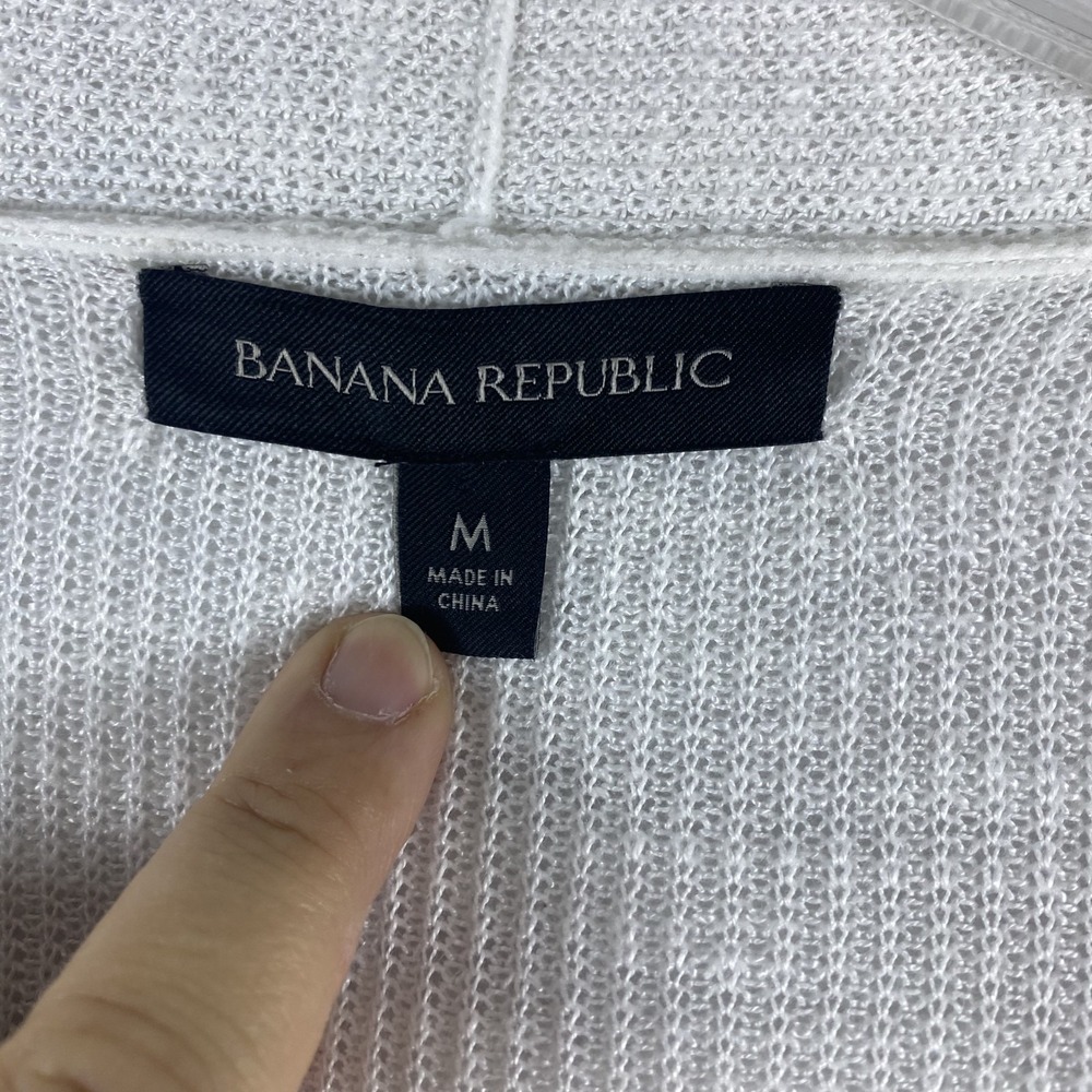 Banana Republic Long Cream Open Front Cardigan - Picture 3 of 9